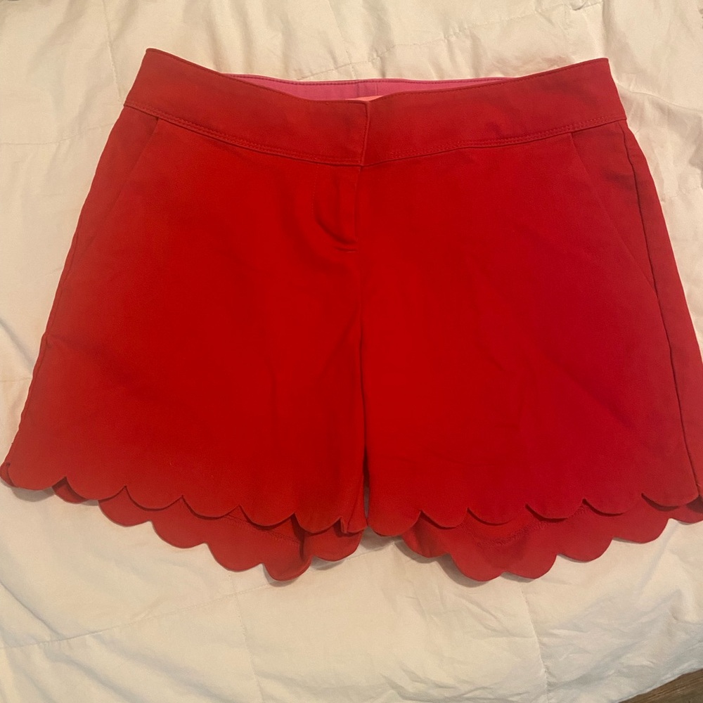 Isaac Mizrahi Red High Waist Shorts